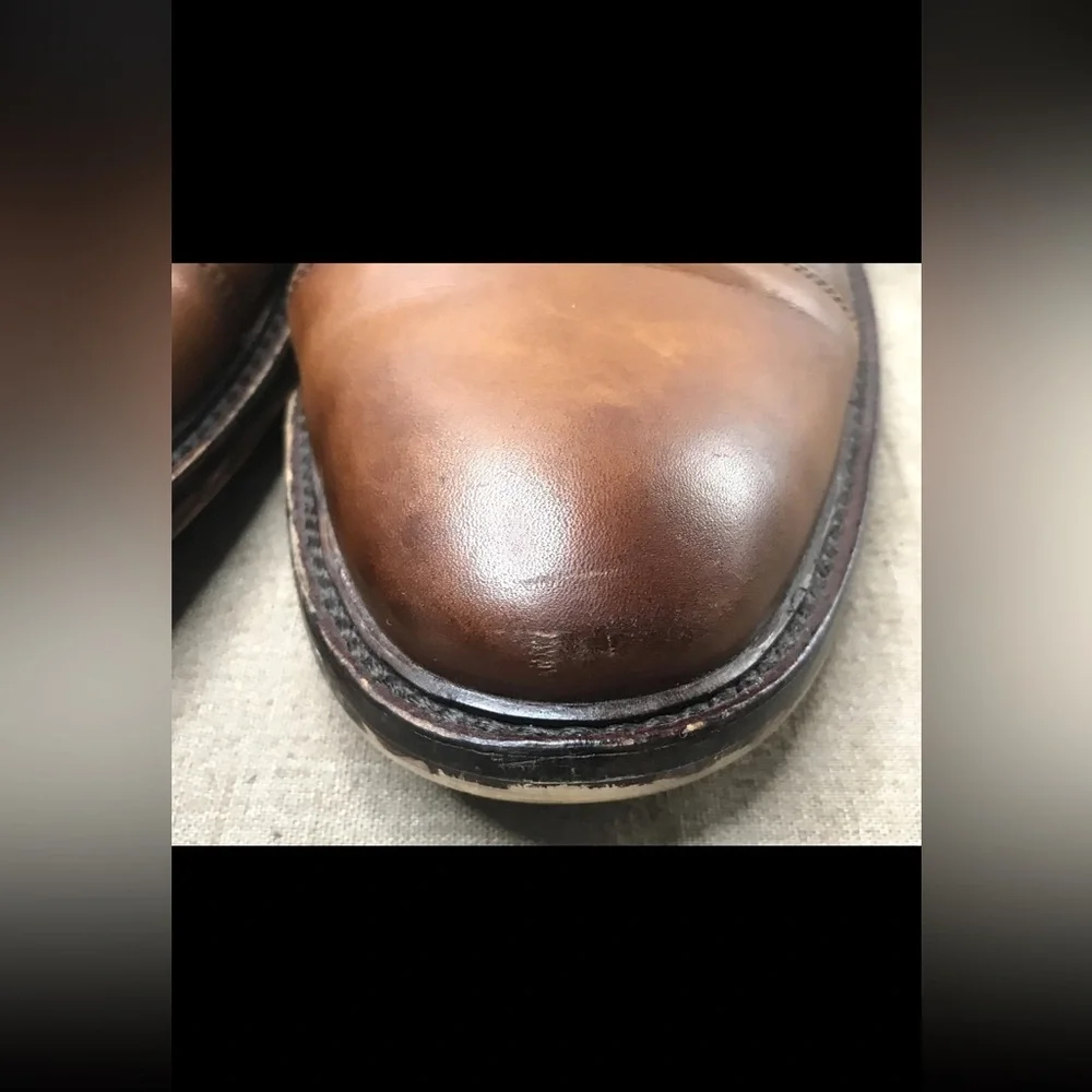 Aston Grey Bussiere Men's Dress Shoes Double Monk Strap Brown Leather Size 10